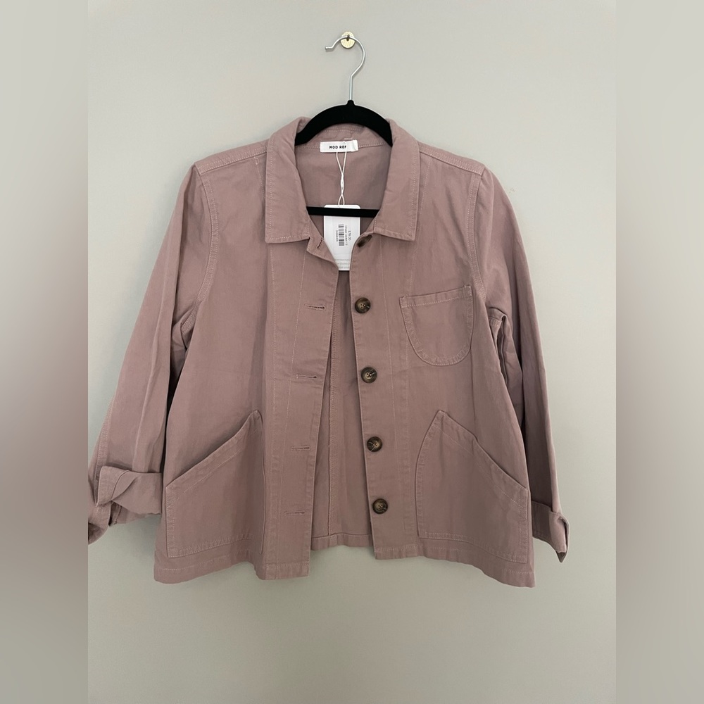 Pink denim jacket